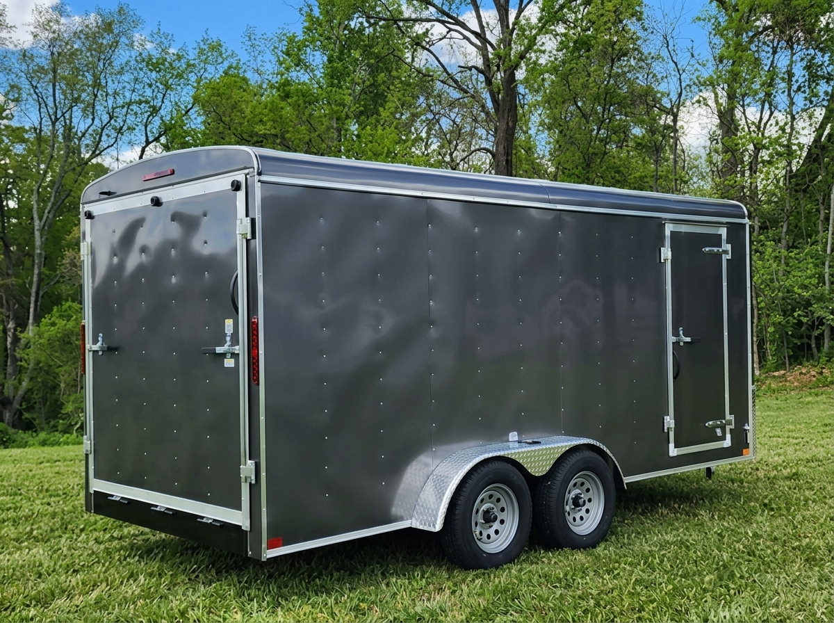 7×12 Enclosed Trailer with Ramp & Side Doors 7×12 Enclosed Trailer with Ramp & Side Doors